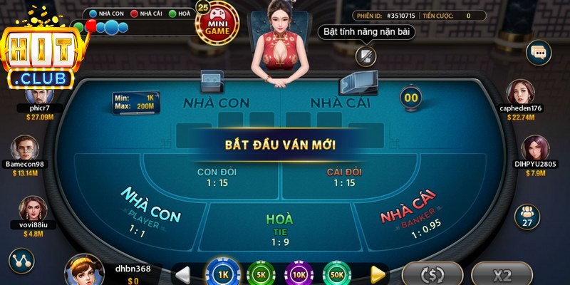 Trải nghiệm không gian sòng bài đẳng cấp Baccarat Hitclub ngay tại nhà